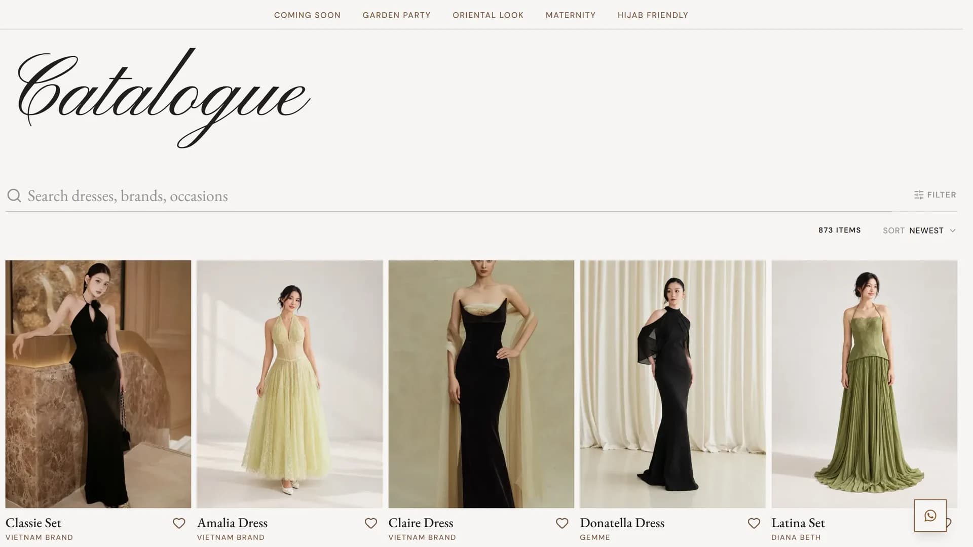 Gaiana catalogue with search and sorting