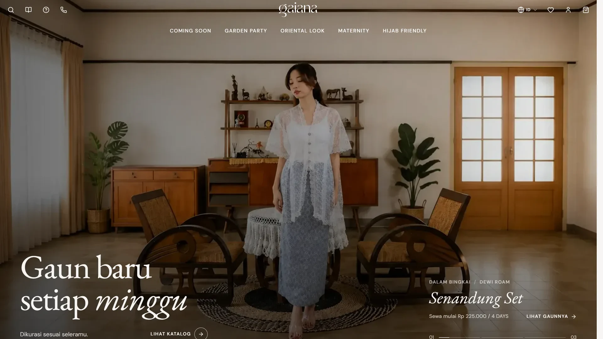 Gaiana home page in Indonesian